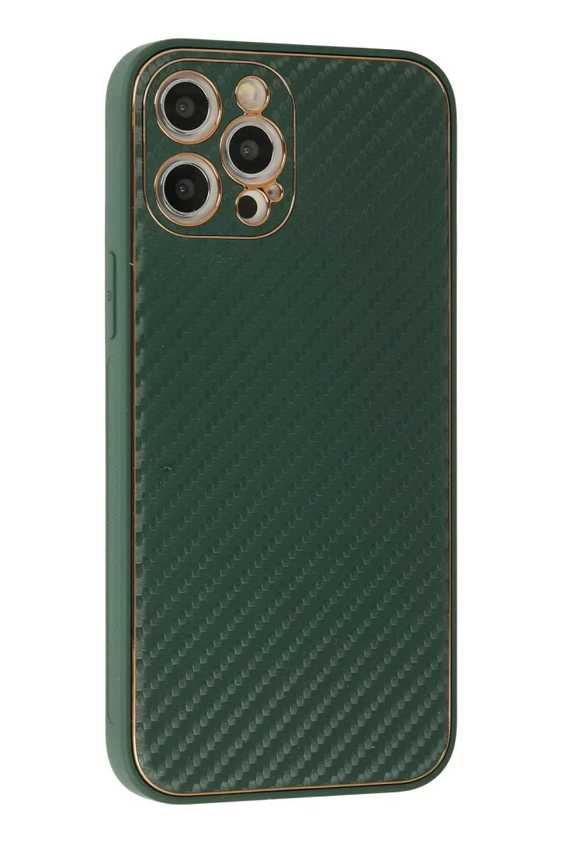 Apple iPhone 12 Pro Max Kılıf Coco Karbon Silikon - Yeşil Apple iPhone 12 Pro Max Kılıf Coco Karbon Silikon - Yeşil