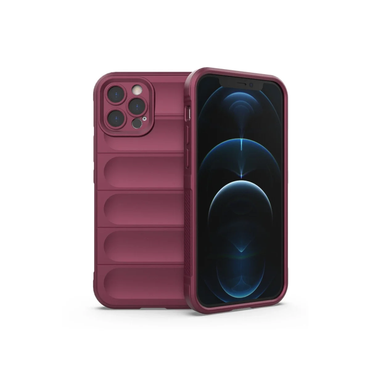 Apple İphone 12 Pro Kılıf Optimum Silikon - Bordo Apple İphone 12 Pro Kılıf Optimum Silikon - Bordo