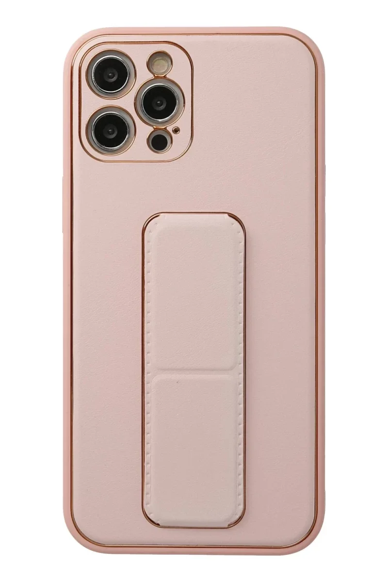 Apple iPhone 12 Pro Kılıf Coco Deri Standlı Kapak - Pembe Apple iPhone 12 Pro Kılıf Coco Deri Standlı Kapak - Pembe