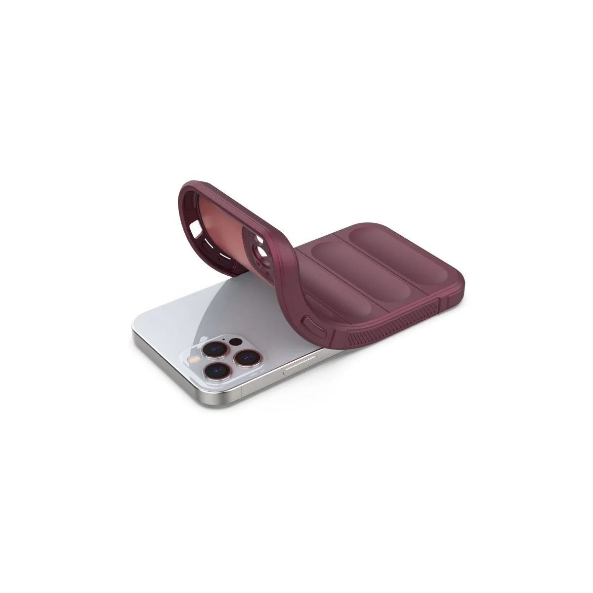 Apple İphone 12 Pro Kılıf Optimum Silikon - Bordo Apple İphone 12 Pro Kılıf Optimum Silikon - Bordo