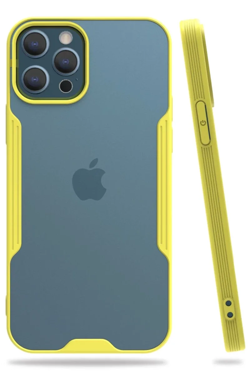 Apple iPhone 12 Pro Max Kılıf Platin Silikon - Sarı Apple iPhone 12 Pro Max Kılıf Platin Silikon - Sarı