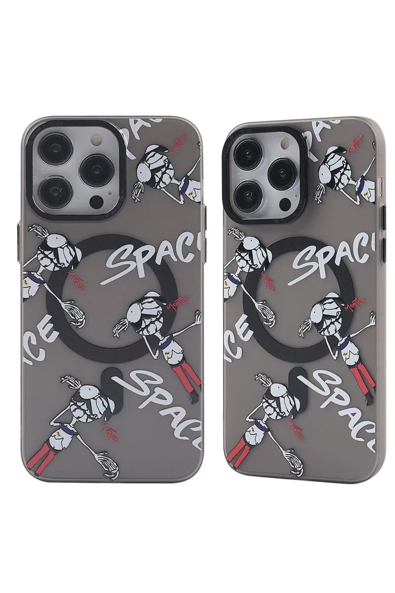 Apple iPhone 12 Pro Max Kılıf Apollo Magneticsafe Desenli Kapak - Apollo Siyah - 3