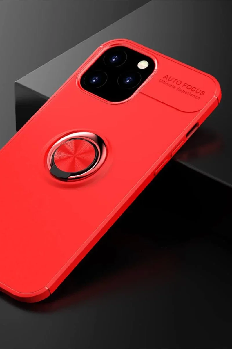 Apple iPhone 12 Pro Max Kılıf Range Yüzüklü Silikon - Kırmızı Apple iPhone 12 Pro Max Kılıf Range Yüzüklü Silikon - Kırmızı