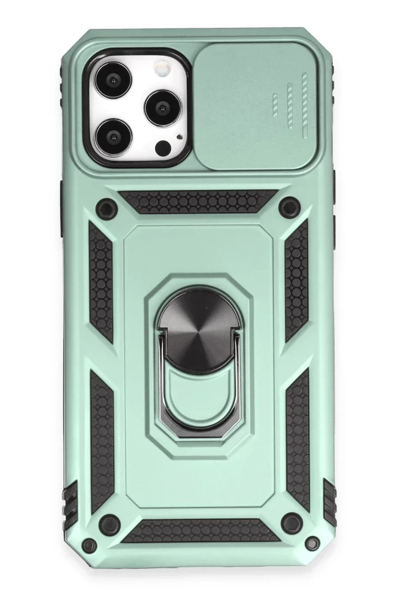 Apple iPhone 12 Pro Max Kılıf Pars Lens Yüzüklü Silikon - Yeşil Apple iPhone 12 Pro Max Kılıf Pars Lens Yüzüklü Silikon - Yeşil