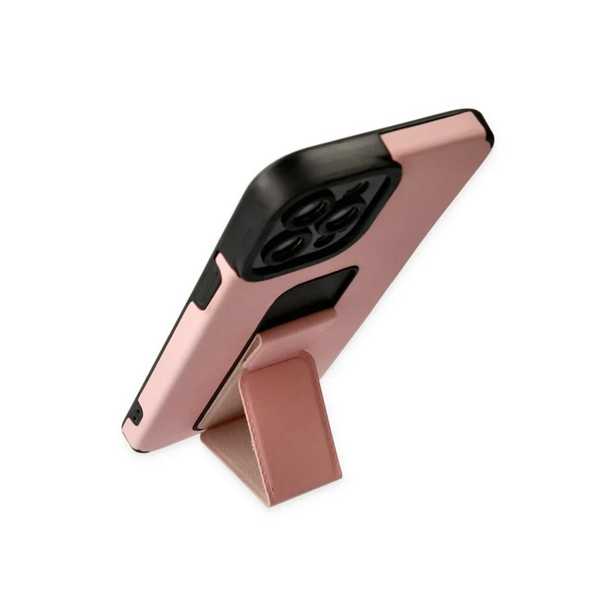 Apple iPhone 12 Pro Max Kılıf Mega Standlı Silikon - Pudra Apple iPhone 12 Pro Max Kılıf Mega Standlı Silikon - Pudra