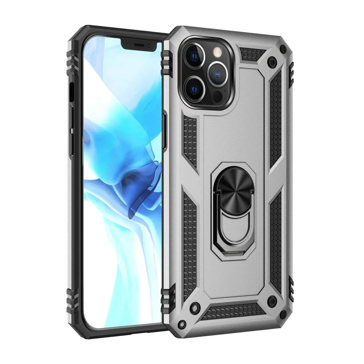 Apple iPhone 12 Pro Max Kılıf Sofya Yüzüklü Silikon Kapak - Gümüş Apple iPhone 12 Pro Max Kılıf Sofya Yüzüklü Silikon Kapak - Gümüş