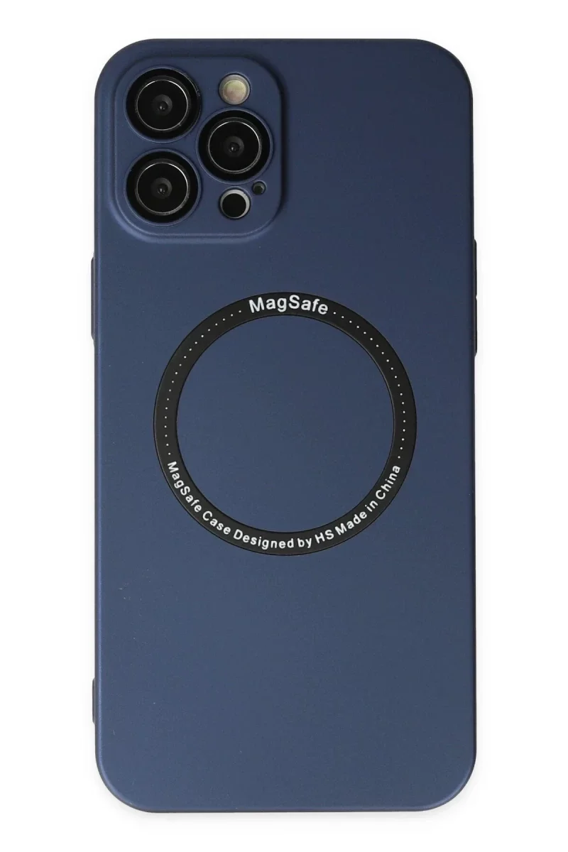 Apple iPhone 12 Pro Kılıf Jack Magneticsafe Lens Silikon - Lacivert