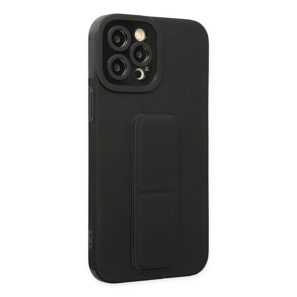 Apple iPhone 12 Pro Max Kılıf Mega Standlı Silikon - Siyah Apple iPhone 12 Pro Max Kılıf Mega Standlı Silikon - Siyah