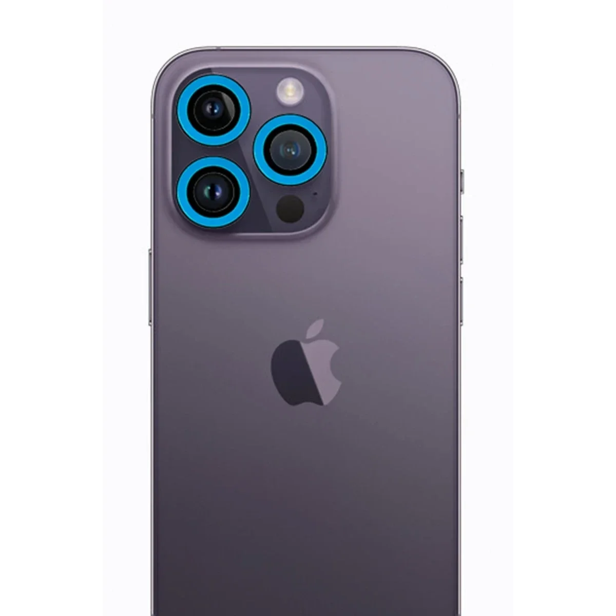Apple iPhone 12 Pro Neon Fosforlu Kamera Lens - Mavi Apple iPhone 12 Pro Neon Fosforlu Kamera Lens - Mavi