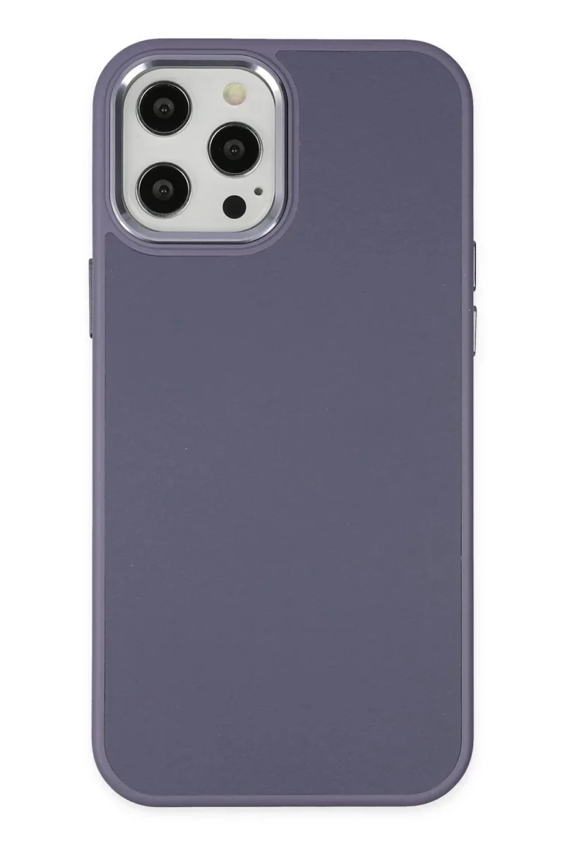 Apple iPhone 12 Pro Max Kılıf Asya Deri Silikon - Mor Apple iPhone 12 Pro Max Kılıf Asya Deri Silikon - Mor