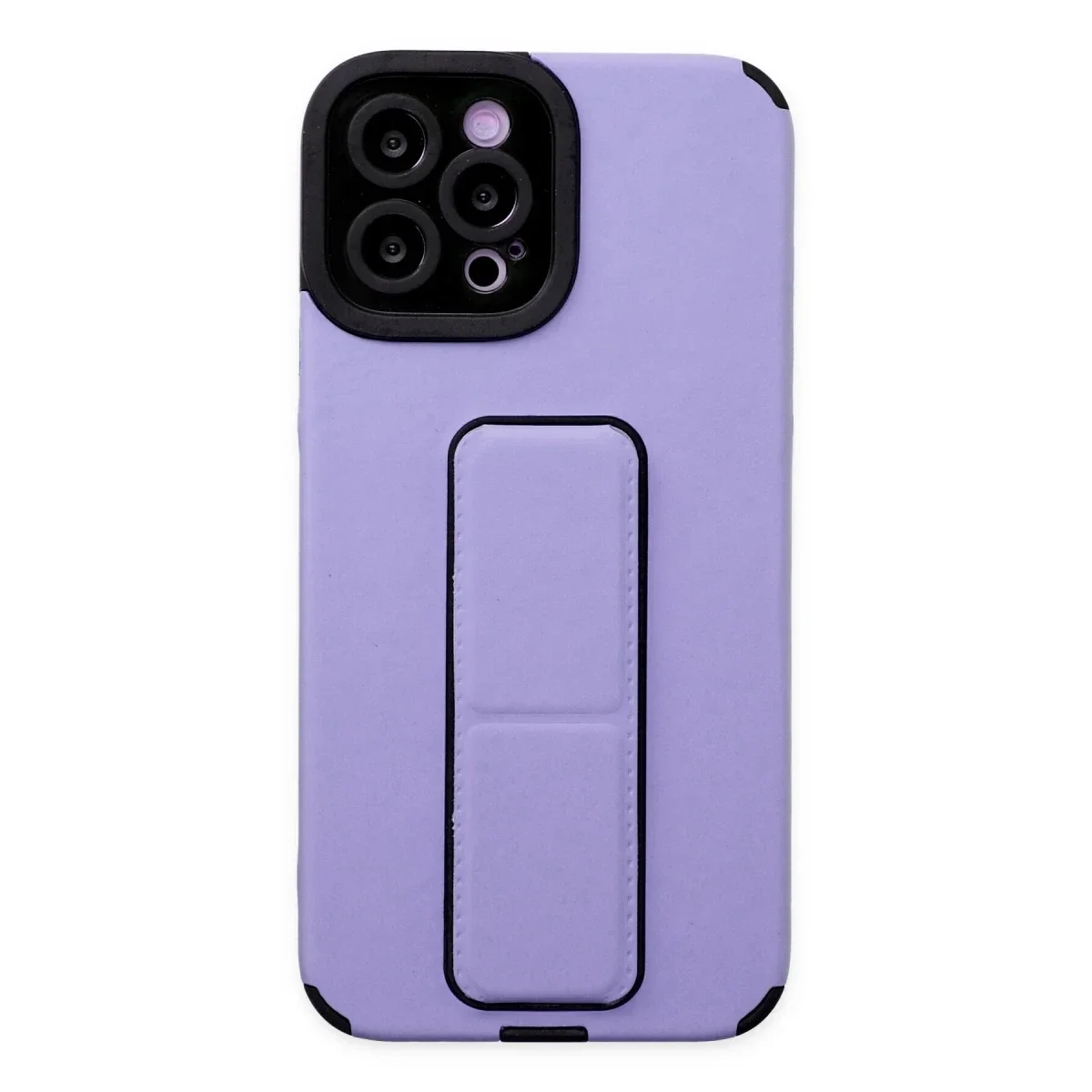 Apple iPhone 12 Pro Max Kılıf Mega Standlı Silikon - Lila Apple iPhone 12 Pro Max Kılıf Mega Standlı Silikon - Lila