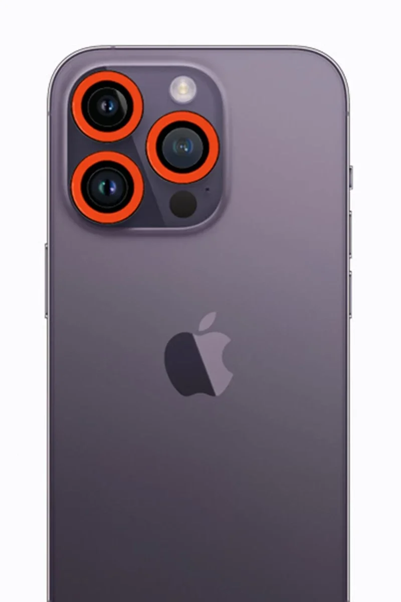 Apple iPhone 12 Pro Neon Fosforlu Kamera Lens - Turuncu Apple iPhone 12 Pro Neon Fosforlu Kamera Lens - Turuncu