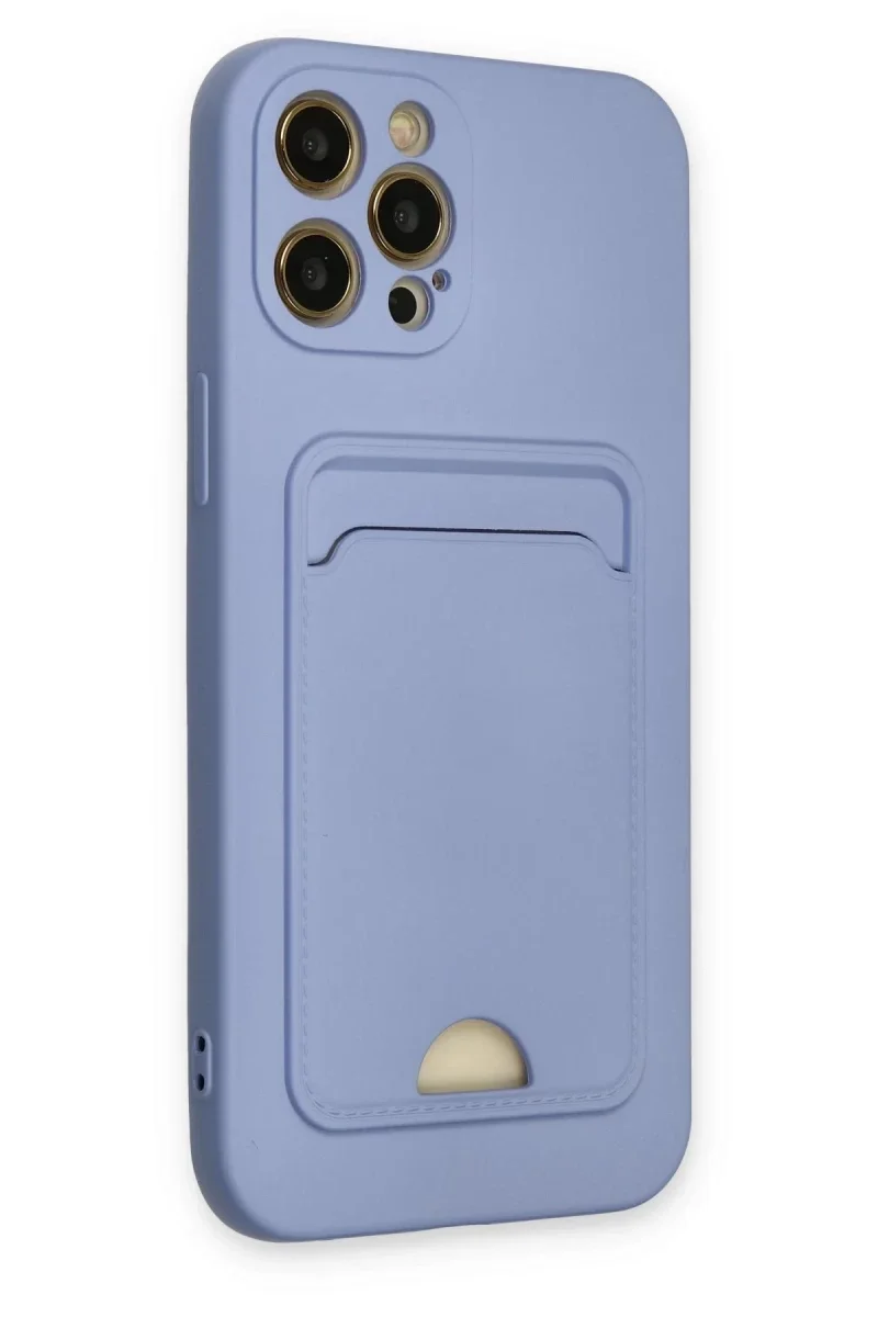 Apple iPhone 12 Pro Max Kılıf Kelvin Kartvizitli Silikon - Lila
