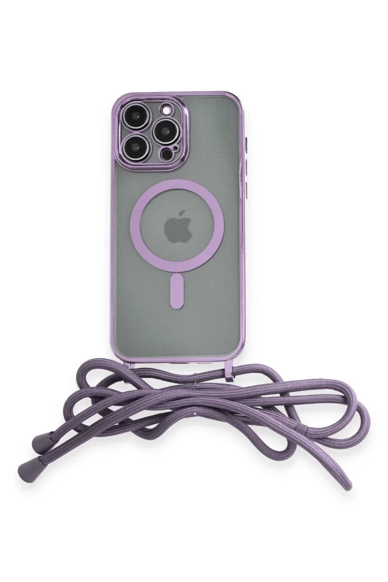 Apple iPhone 12 Pro Kılıf Divo Lazer Askılı Magsafe Kapak - Lila Apple iPhone 12 Pro Kılıf Divo Lazer Askılı Magsafe Kapak - Lila