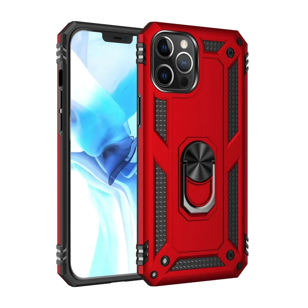 Apple iPhone 12 Pro Max Kılıf Sofya Yüzüklü Silikon Kapak - Kırmızı Apple iPhone 12 Pro Max Kılıf Sofya Yüzüklü Silikon Kapak - Kırmızı