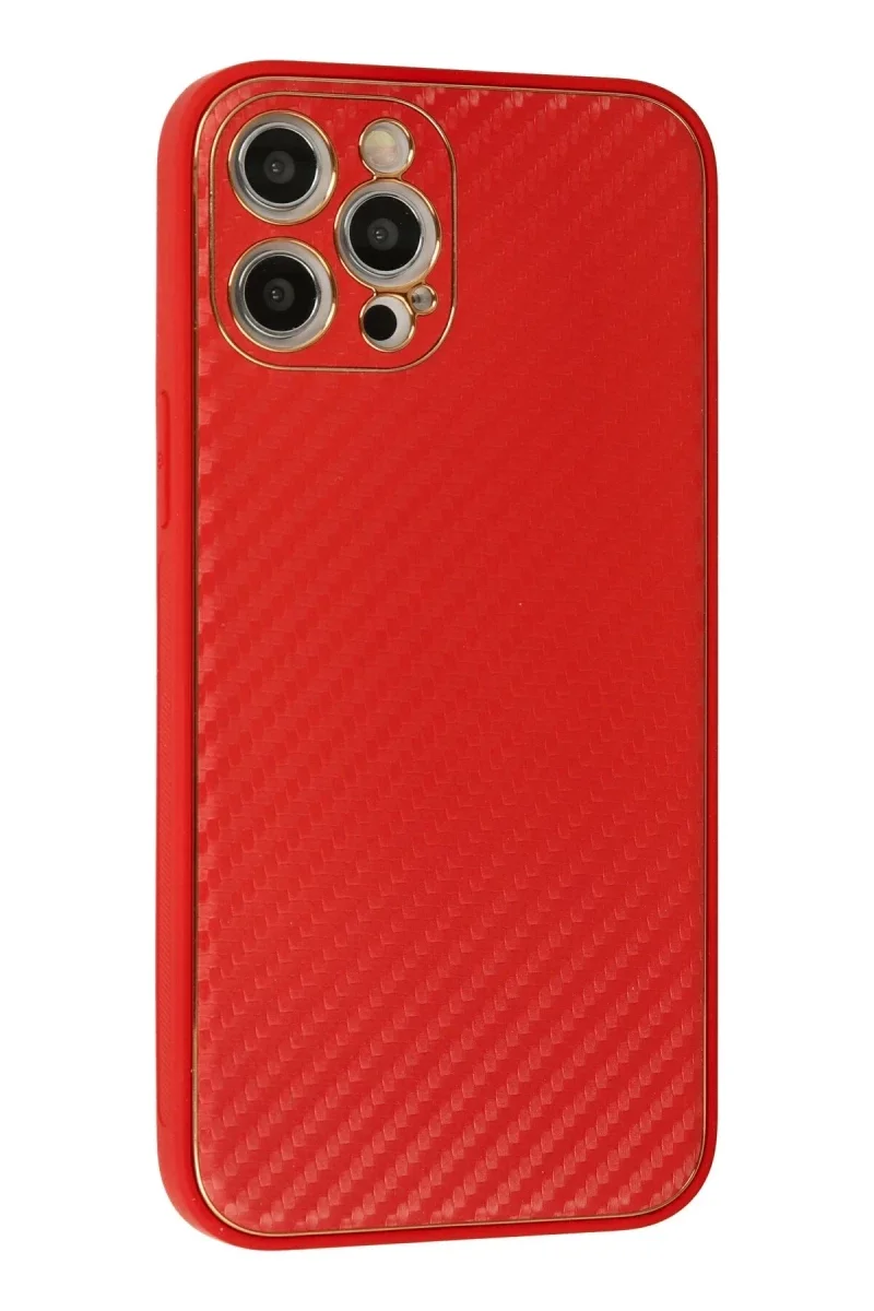 Apple iPhone 12 Pro Kılıf Coco Karbon Silikon - Kırmızı Apple iPhone 12 Pro Kılıf Coco Karbon Silikon - Kırmızı