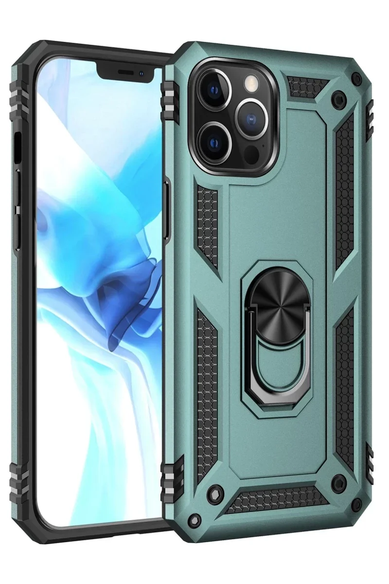 Apple iPhone 12 Pro Max Kılıf Sofya Yüzüklü Silikon Kapak - Yeşil Apple iPhone 12 Pro Max Kılıf Sofya Yüzüklü Silikon Kapak - Yeşil