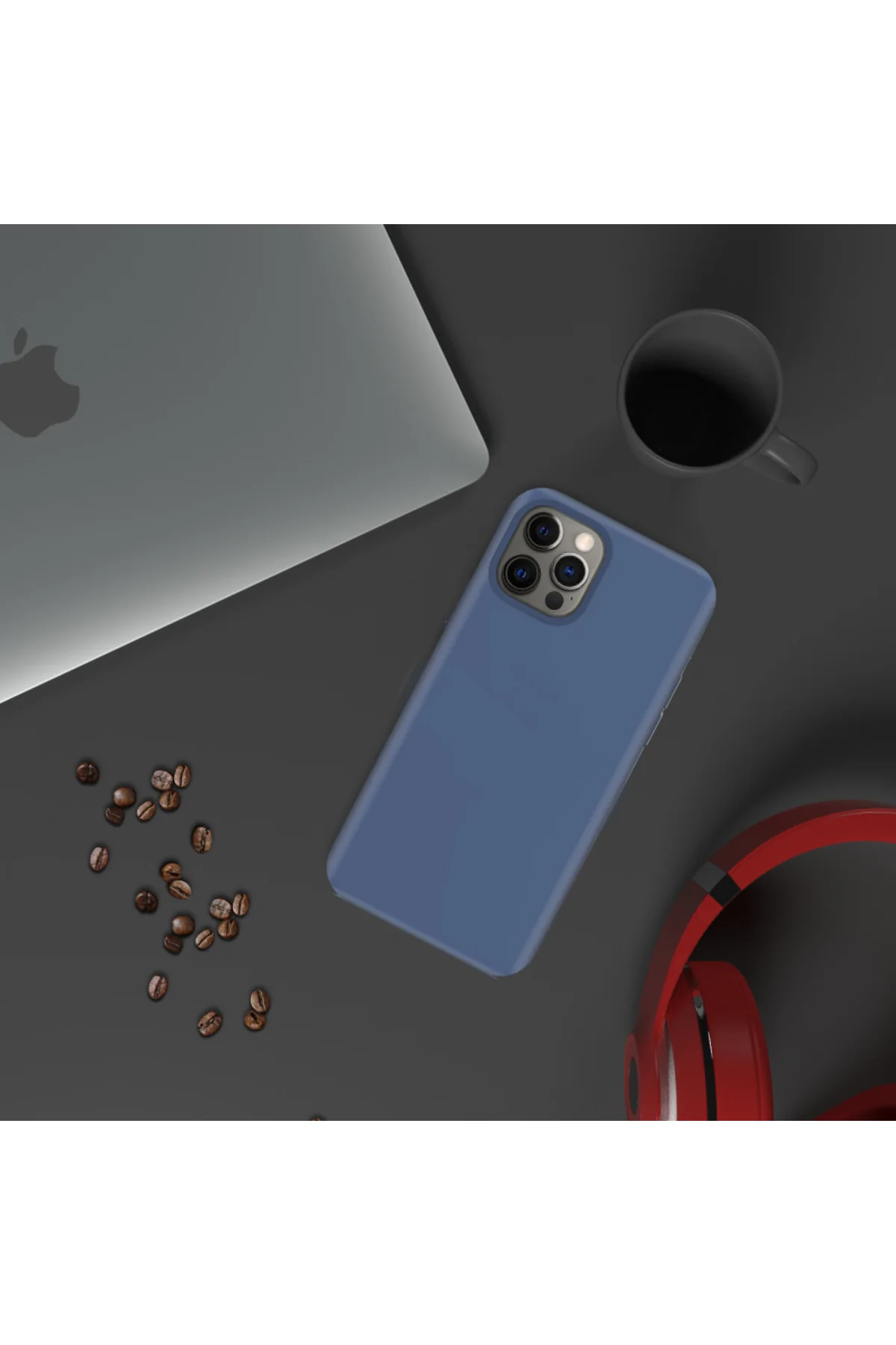 Apple iPhone 12 Pro 6.1'' İnce Mat Silikon Kılıf Lacivert