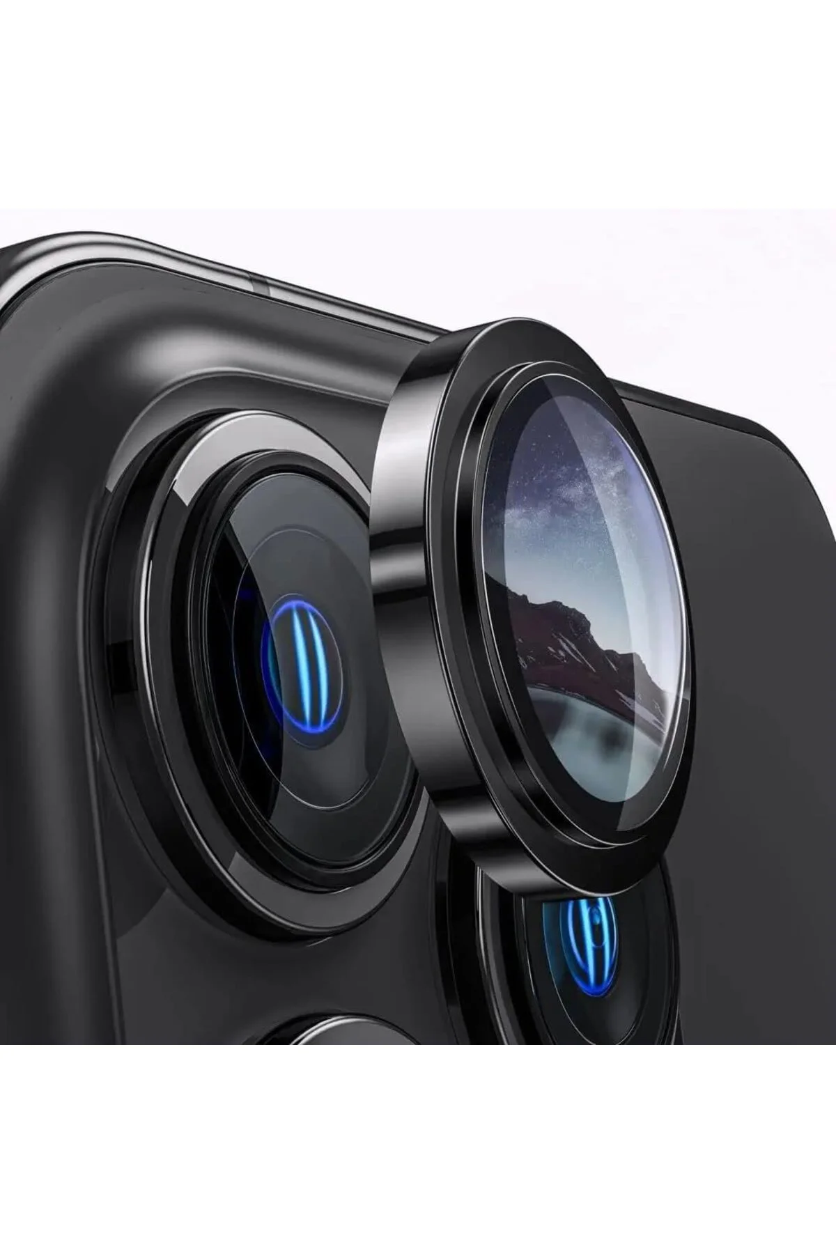Apple iPhone 12 Pro Gerçek Cam Safir Lens Koruma Siyah