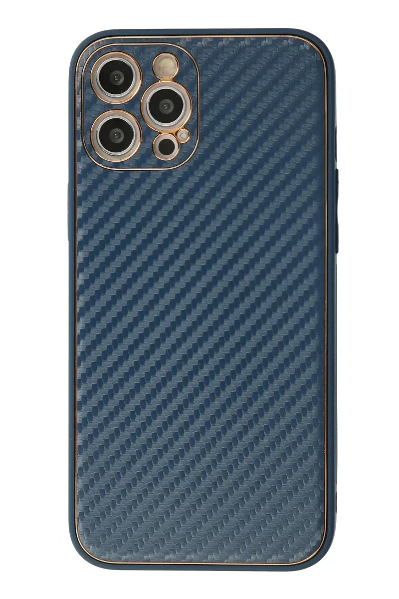 Apple iPhone 12 Pro Kılıf Coco Karbon Silikon - Mavi Apple iPhone 12 Pro Kılıf Coco Karbon Silikon - Mavi