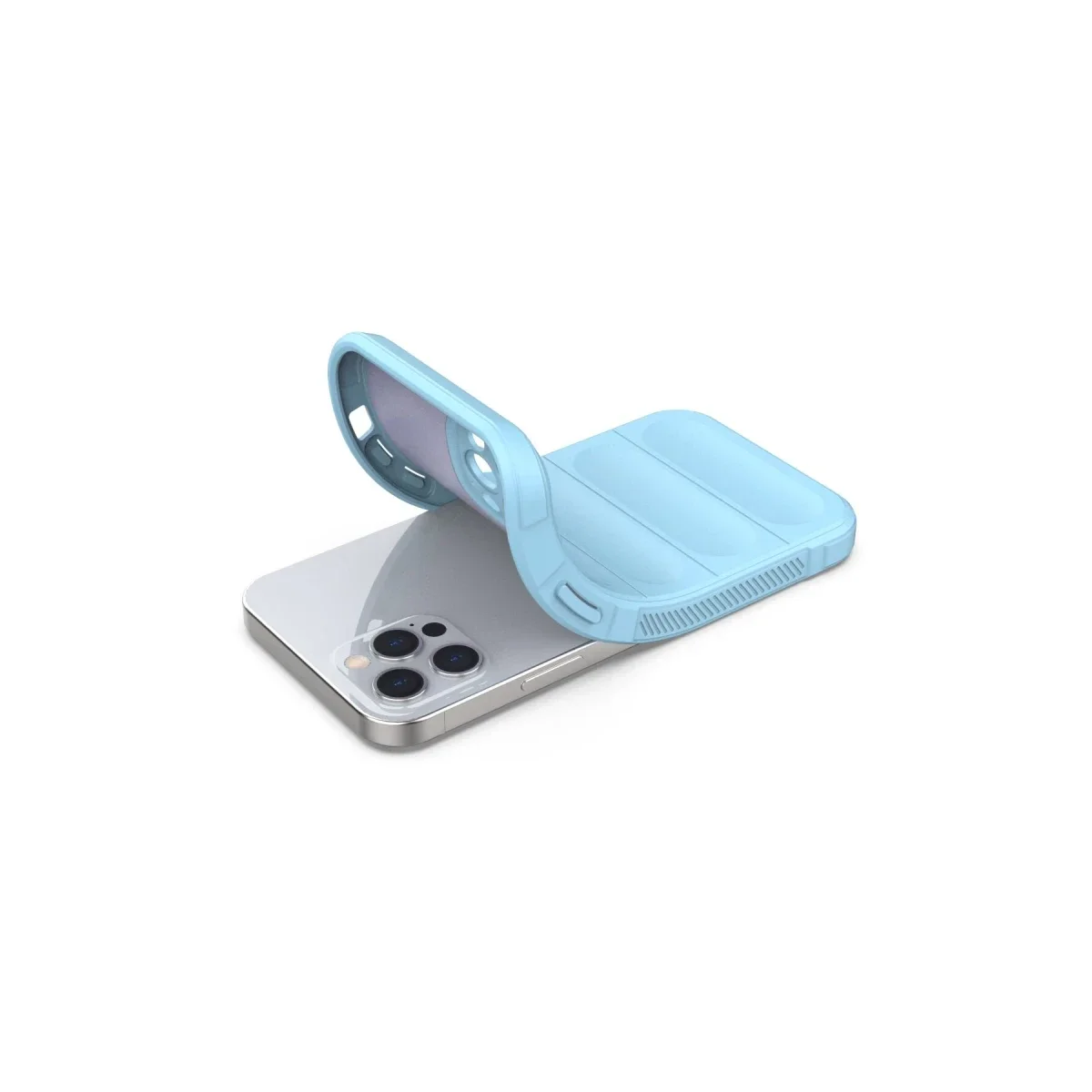 Apple iPhone 12 Pro Kılıf Optimum Silikon - Sky Blue Apple iPhone 12 Pro Kılıf Optimum Silikon - Sky Blue - Görsel 4