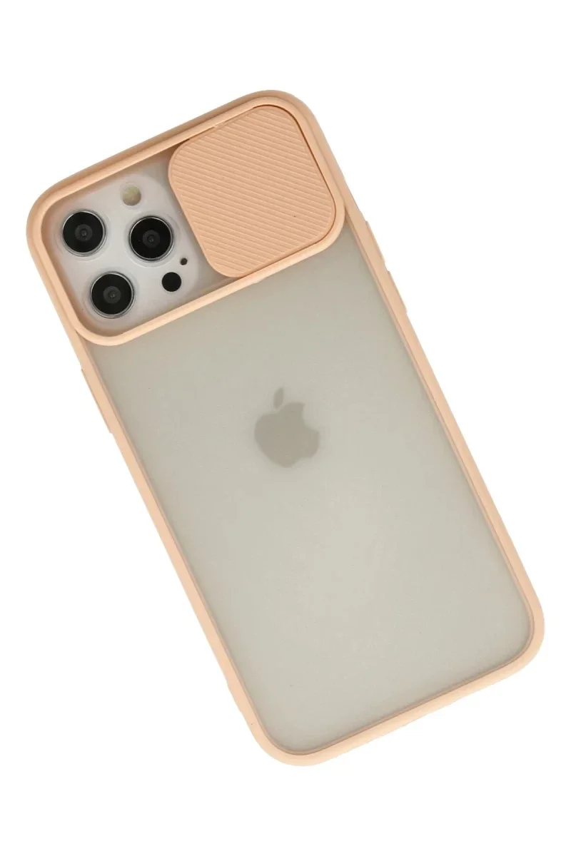 Apple iPhone 12 Pro Max Kılıf Palm Buzlu Kamera Sürgülü Silikon - Pembe Apple iPhone 12 Pro Max Kılıf Palm Buzlu Kamera Sürgülü Silikon - Pembe