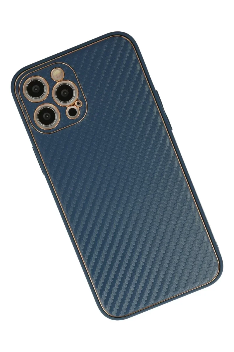 Apple iPhone 12 Pro Kılıf Coco Karbon Silikon - Mavi Apple iPhone 12 Pro Kılıf Coco Karbon Silikon - Mavi