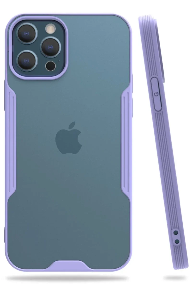 Apple iPhone 12 Pro Max Kılıf Platin Silikon - Lila Apple iPhone 12 Pro Max Kılıf Platin Silikon - Lila
