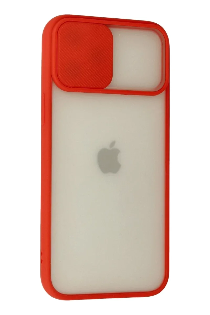 Apple iPhone 12 Pro Max Kılıf Palm Buzlu Kamera Sürgülü Silikon - Kırmızı Apple iPhone 12 Pro Max Kılıf Palm Buzlu Kamera Sürgülü Silikon - Kırmızı