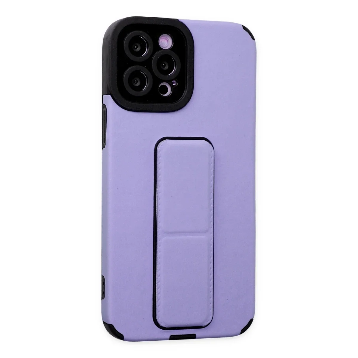 Apple iPhone 12 Pro Max Kılıf Mega Standlı Silikon - Lila Apple iPhone 12 Pro Max Kılıf Mega Standlı Silikon - Lila
