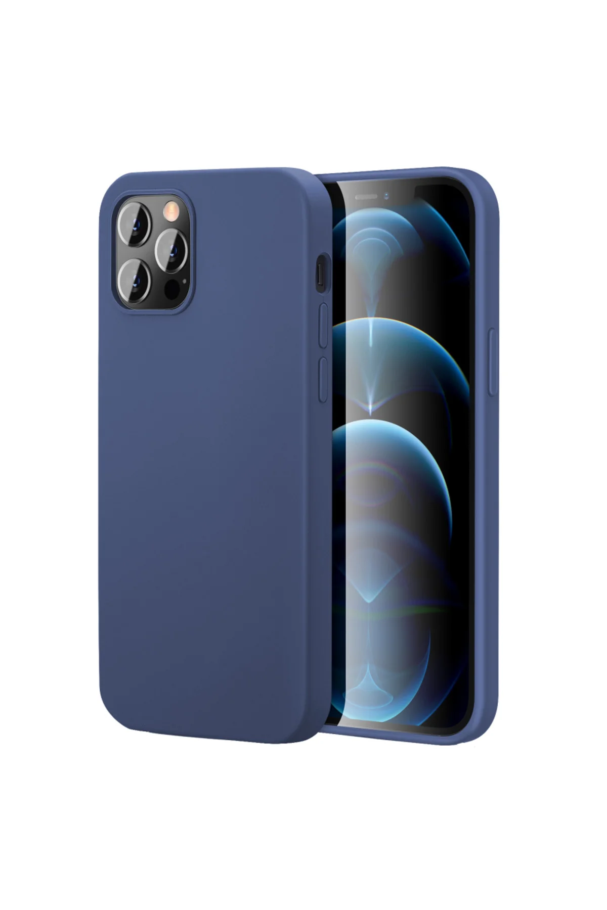 Apple iPhone 12 Pro 6.1'' İnce Mat Silikon Kılıf Lacivert