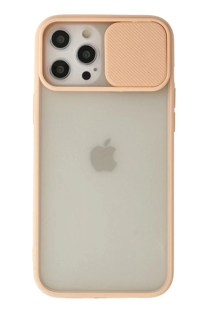 Apple iPhone 12 Pro Max Kılıf Palm Buzlu Kamera Sürgülü Silikon - Pembe Apple iPhone 12 Pro Max Kılıf Palm Buzlu Kamera Sürgülü Silikon - Pembe