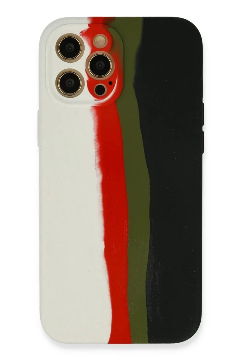 Apple iPhone 12 Pro Max Kılıf Ebruli Lansman Silikon - Beyaz-Siyah Apple iPhone 12 Pro Max Kılıf Ebruli Lansman Silikon - Beyaz-Siyah