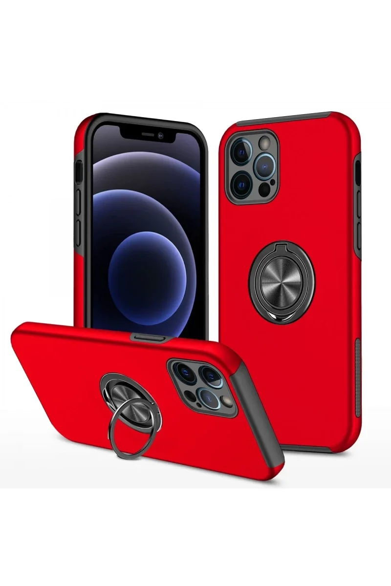 Apple iPhone 12 Pro Kılıf Elit Yüzüklü Kapak - Kırmızı Fiyatı, Yorumları ve Özellikleri