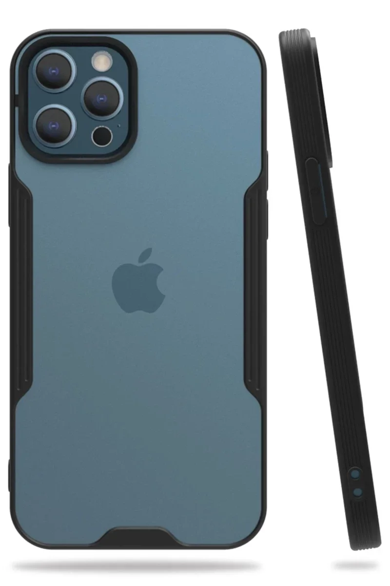 Apple iPhone 12 Pro Max Kılıf Platin Silikon - Siyah Apple iPhone 12 Pro Max Kılıf Platin Silikon - Siyah