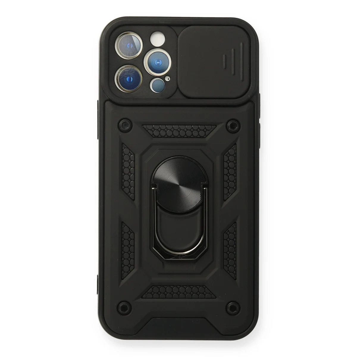 Apple İphone 12 Pro Kılıf Pars Lens Yüzüklü Silikon - Siyah Apple İphone 12 Pro Kılıf Pars Lens Yüzüklü Silikon - Siyah