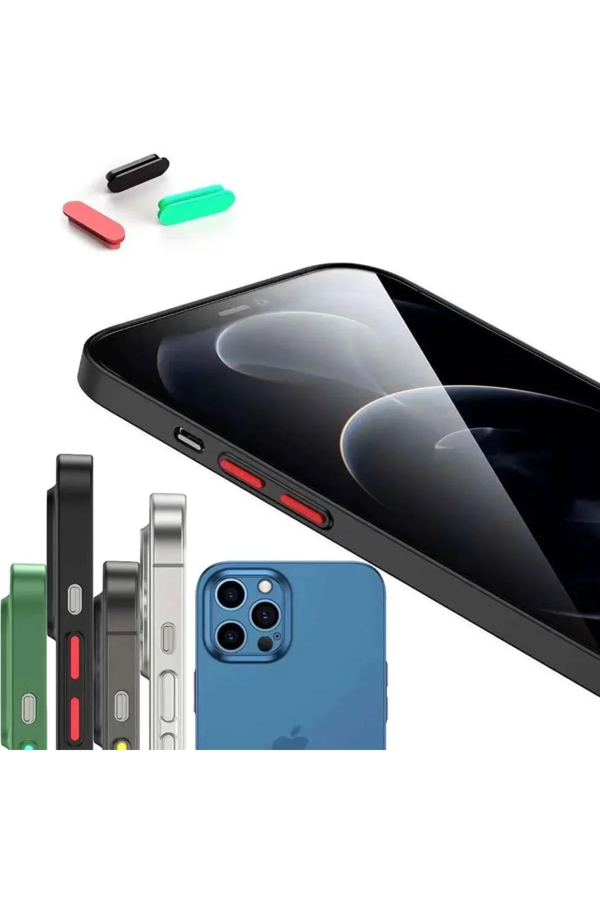 Apple iPhone 12 Pro Max 6.7'' Transparent Slim Case Yeşil