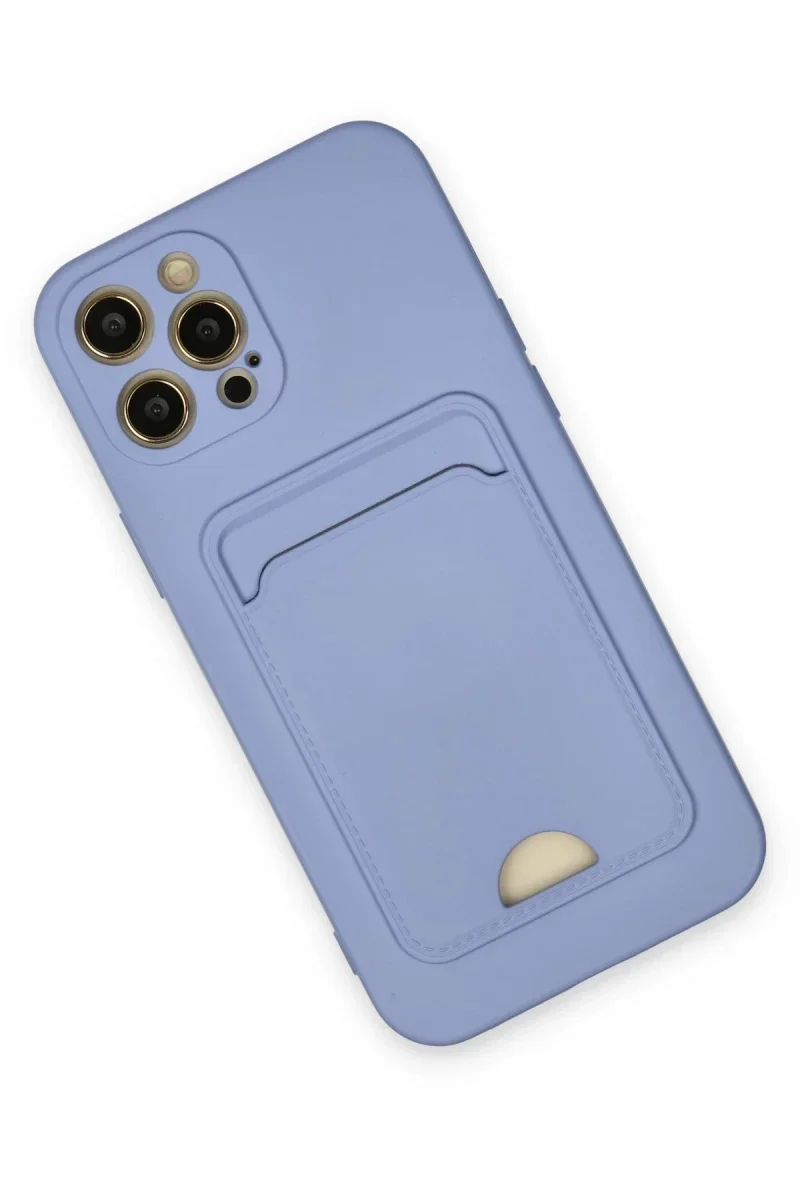 Apple iPhone 12 Pro Max Kılıf Kelvin Kartvizitli Silikon - Lila