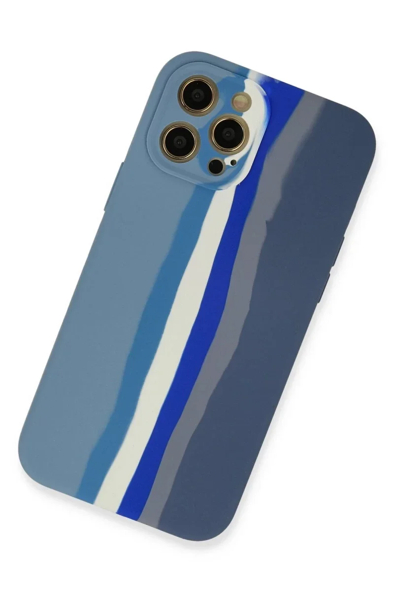 Apple iPhone 12 Pro Kılıf Ebruli Lansman Silikon - Mavi-Gri Apple iPhone 12 Pro Kılıf Ebruli Lansman Silikon - Mavi-Gri