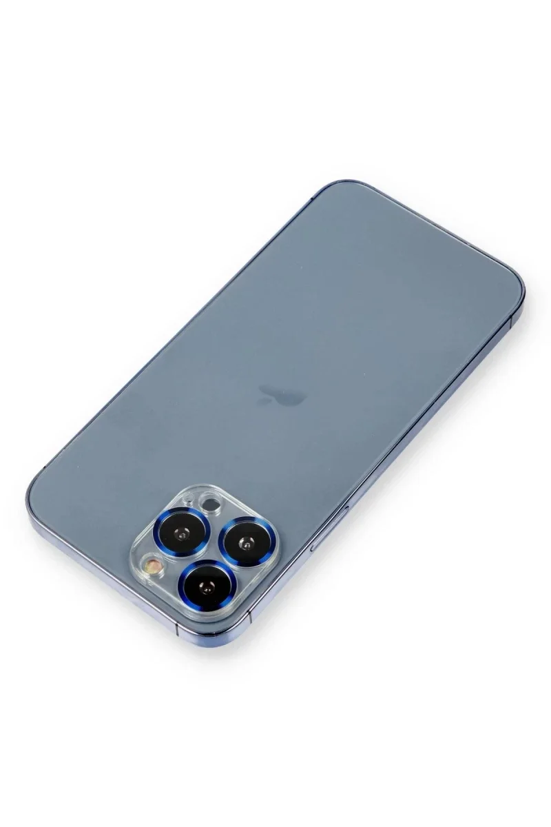 Apple iPhone 12 Pro Metal Kamera Lens Koruma Cam - Mavi Apple iPhone 12 Pro Metal Kamera Lens Koruma Cam - Mavi