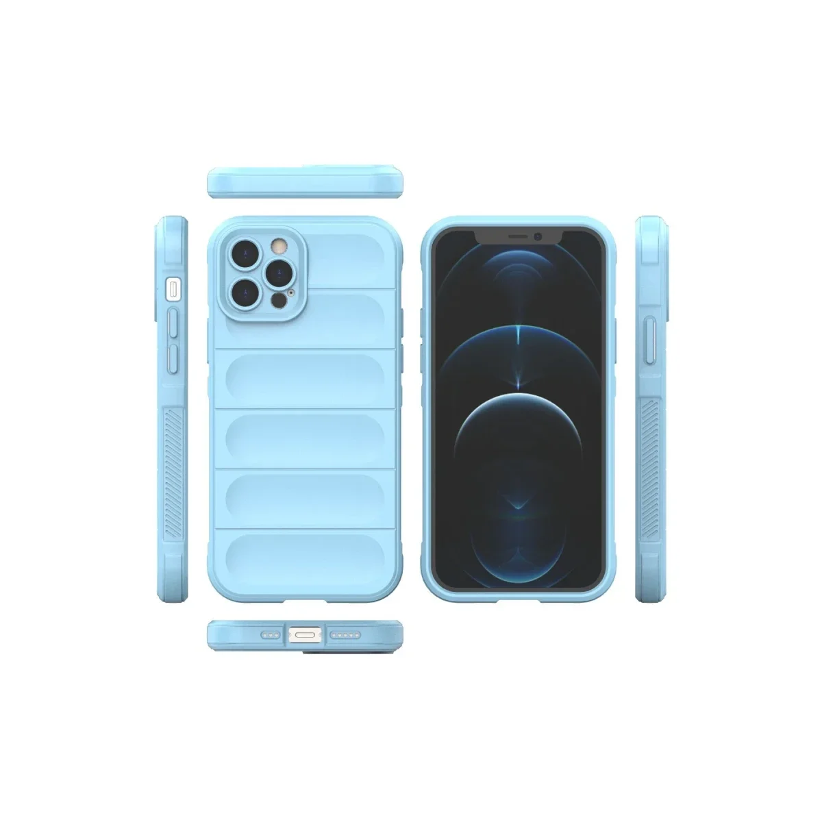 Apple iPhone 12 Pro Kılıf Optimum Silikon - Sky Blue Apple iPhone 12 Pro Kılıf Optimum Silikon - Sky Blue - Görsel 3