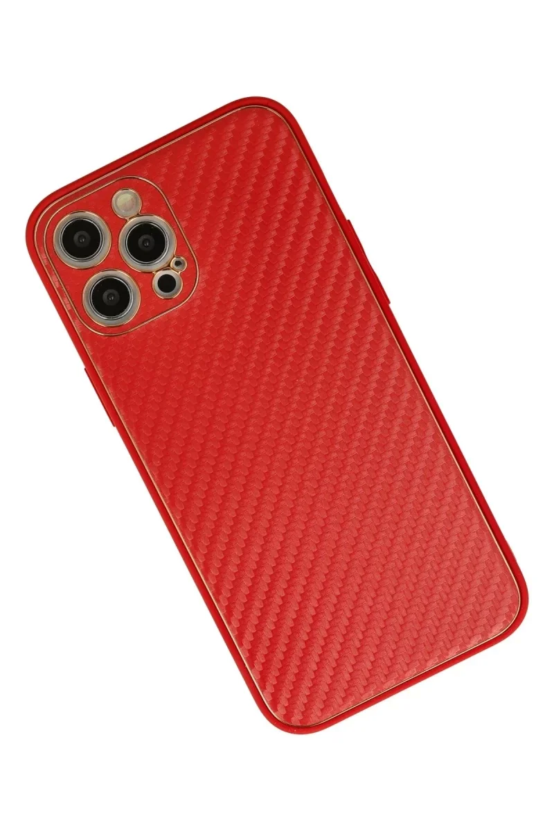 Apple iPhone 12 Pro Kılıf Coco Karbon Silikon - Kırmızı Apple iPhone 12 Pro Kılıf Coco Karbon Silikon - Kırmızı