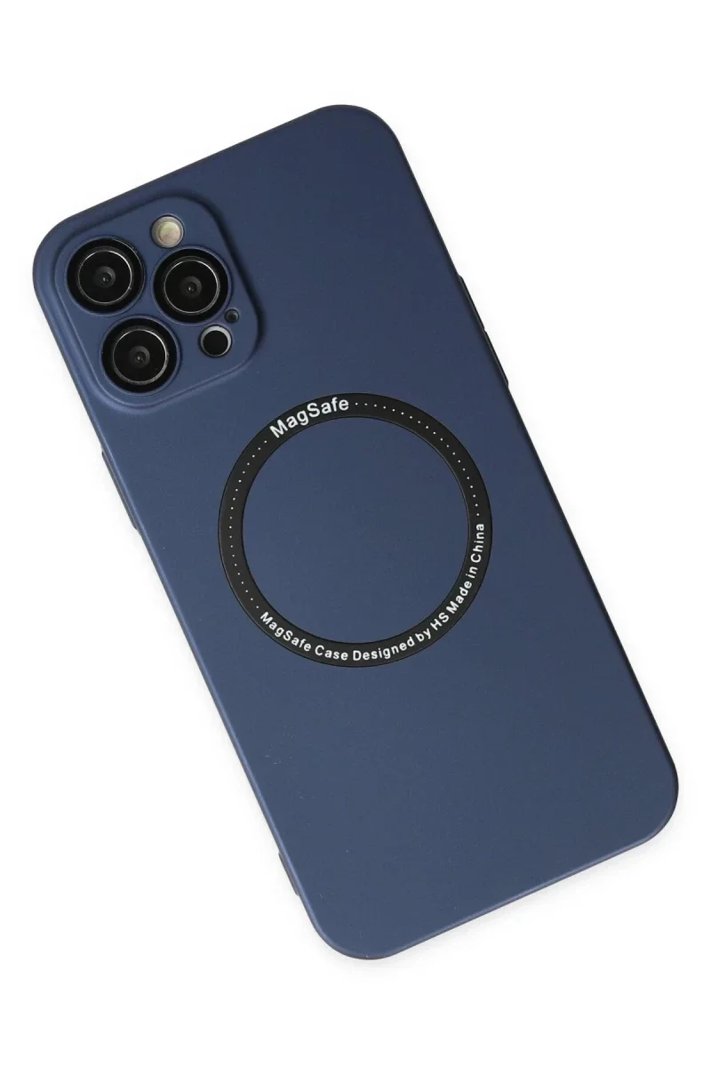 Apple iPhone 12 Pro Kılıf Jack Magneticsafe Lens Silikon - Lacivert
