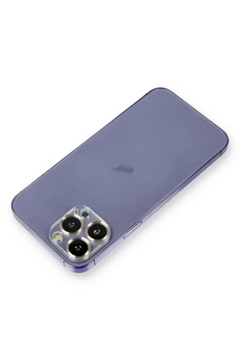 Apple iPhone 12 Pro Max Metal Kamera Lens Koruma Cam - Gold Apple iPhone 12 Pro Max Metal Kamera Lens Koruma Cam - Gold