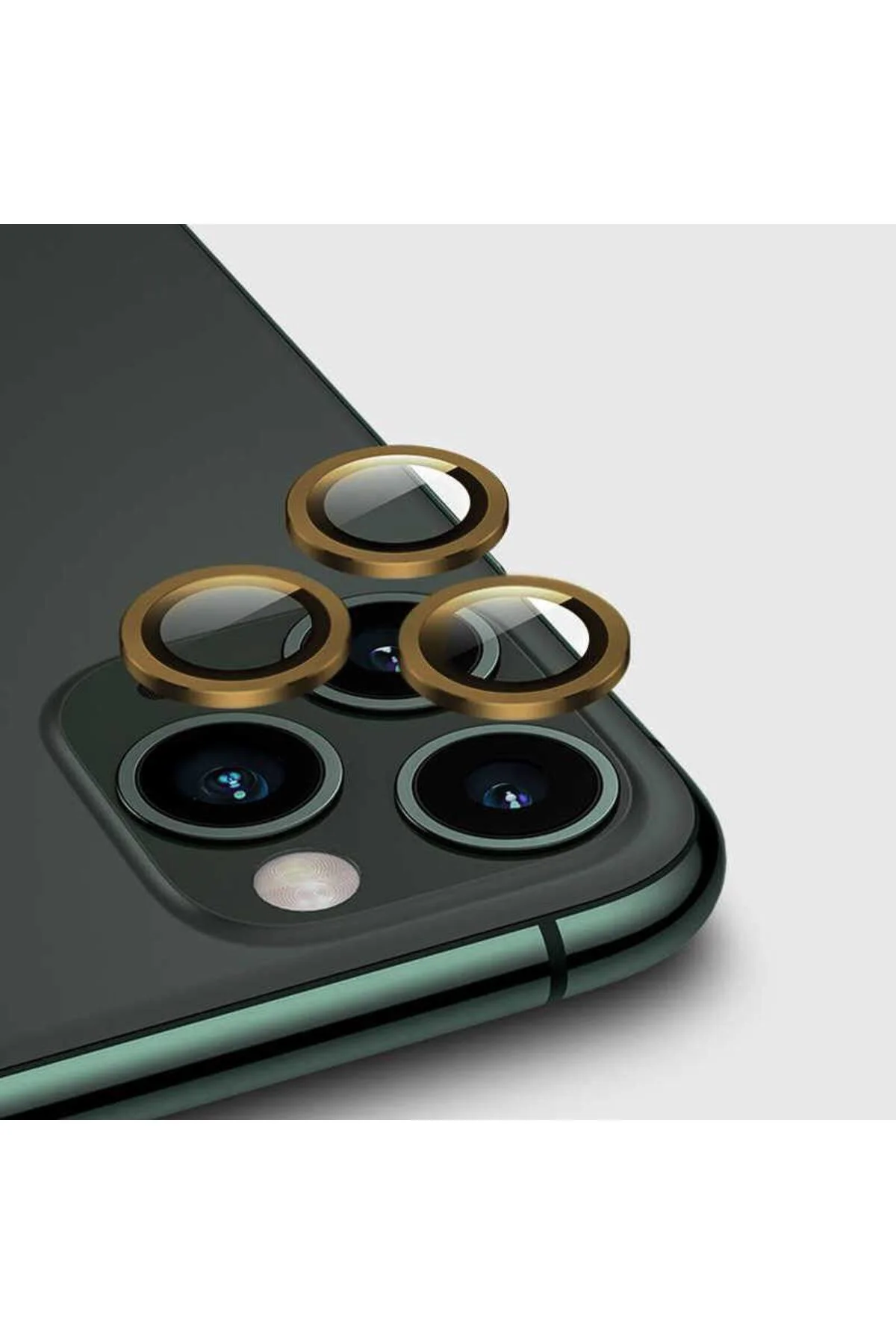 Apple iPhone 12 Pro 6.1'' Metal Çerçeveli Kamera Koruma Lensi Gold