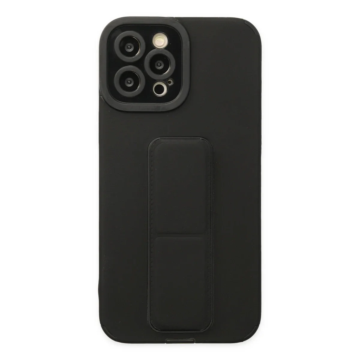 Apple iPhone 12 Pro Max Kılıf Mega Standlı Silikon - Siyah Apple iPhone 12 Pro Max Kılıf Mega Standlı Silikon - Siyah