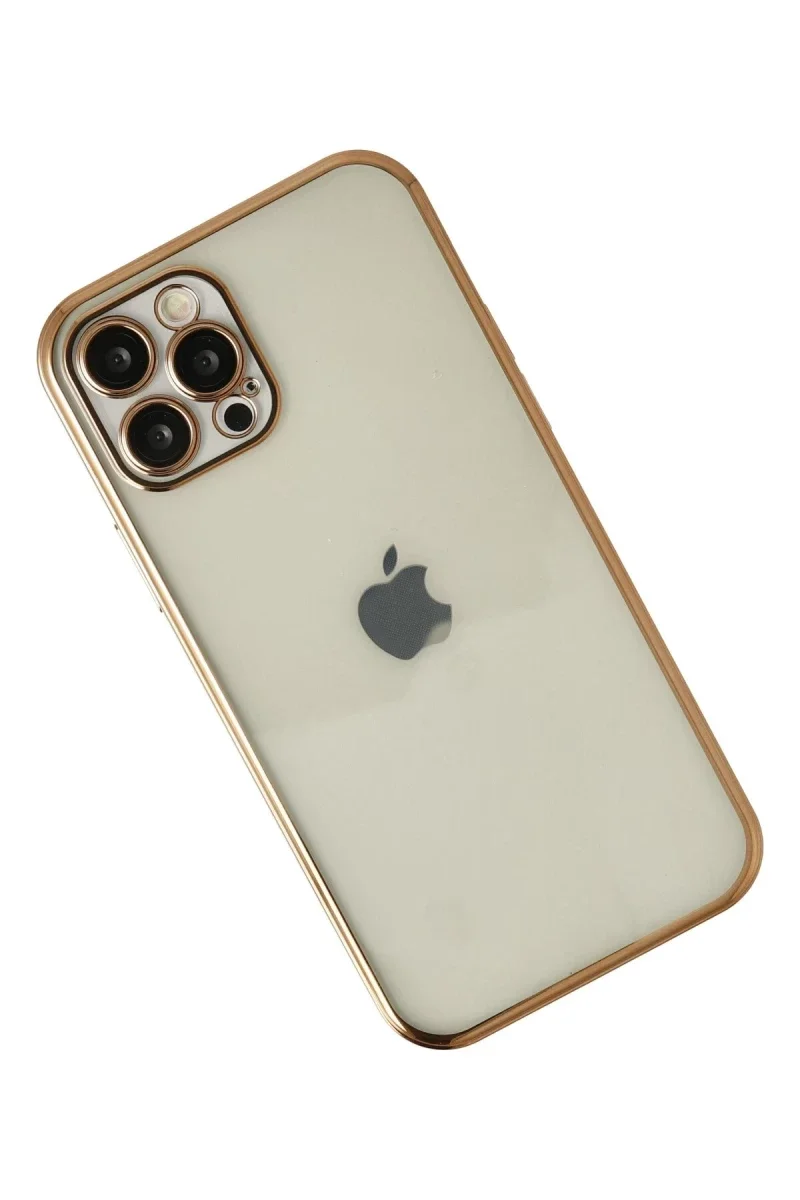 Apple iPhone 12 Pro Max Kılıf Razer Lensli Silikon - Gold