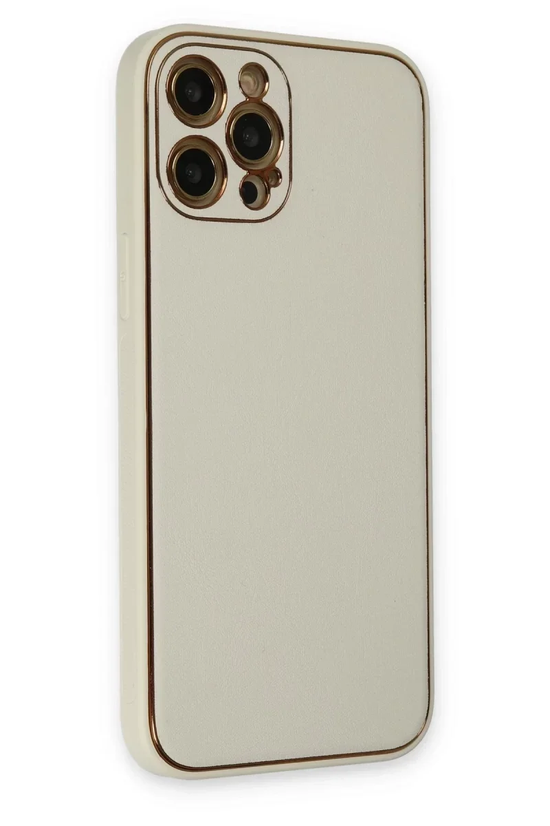 Apple iPhone 12 Pro Kılıf Coco Deri Silikon Kapak - Beyaz