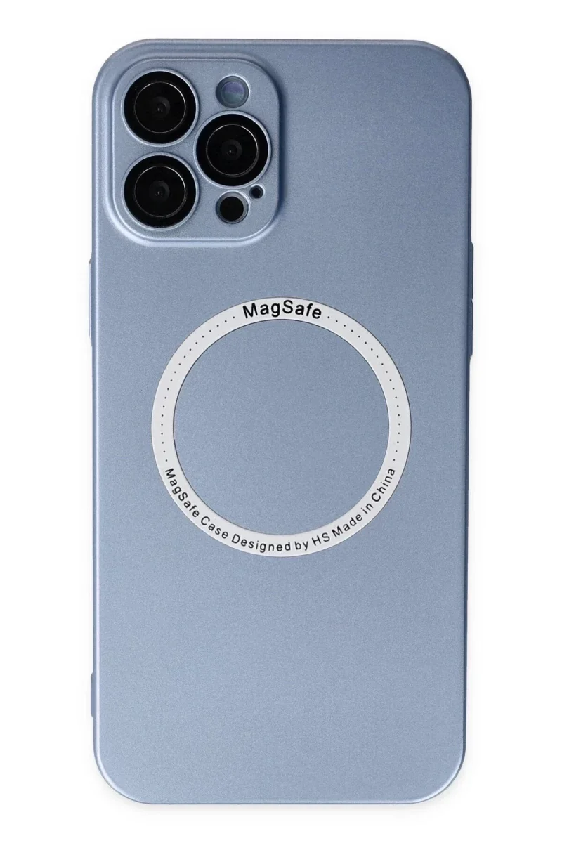 Apple iPhone 12 Pro Kılıf Jack Magneticsafe Lens Silikon - Sierra Blue