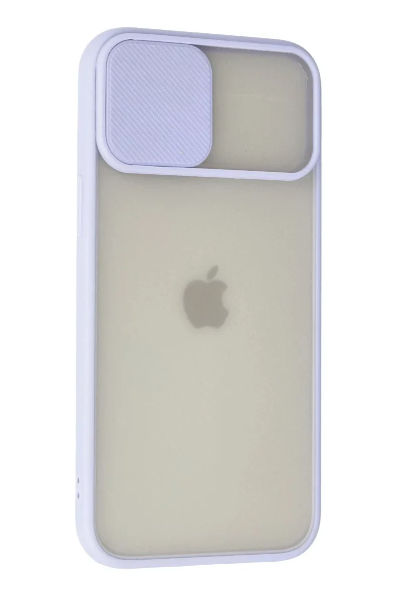 Apple iPhone 12 Pro Max Kılıf Palm Buzlu Kamera Sürgülü Silikon - Lila